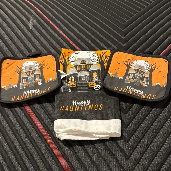 Other - Halloween Kitchen Towel Set with Haunted House Design